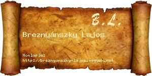 Breznyánszky Lajos névjegykártya